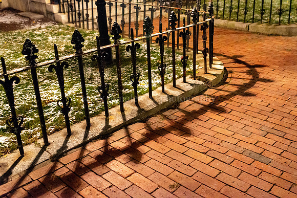 Fence and Shadow Brackett Street Night