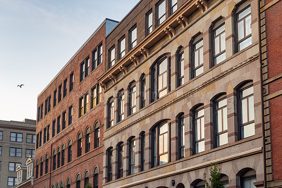 Upper Exchange Street Buildings, Looking Up