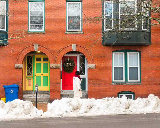 Two Colorful Doors on Pleasant Street