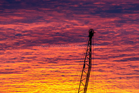 International Marine Terminal Crane at Sunrise from the Kitchen