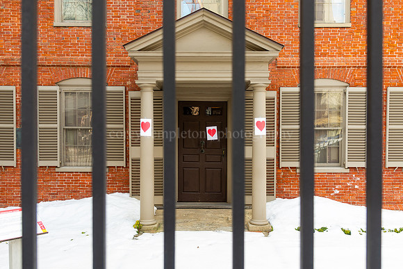 Valentines Heart on Door of Longellow House on Congress Street