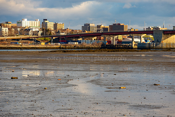 Skyline from South Portland at Low Tide - Landscape
