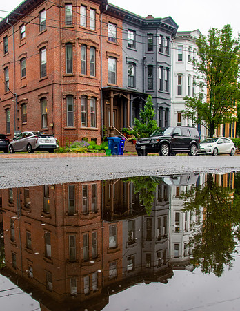 Reflection in a Puddle on Carroll Street - Vertical