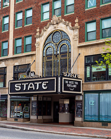 We Miss You Portland Sign on State Theater