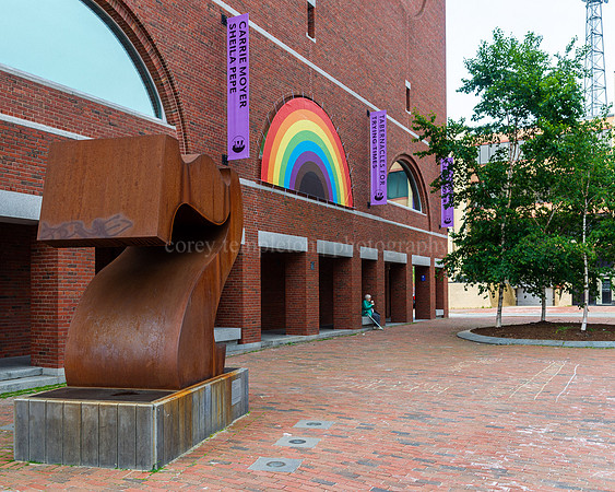 Rainbow in the Window at Portland Museum of Art