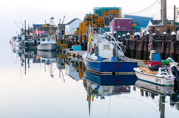 Boats at Widgery Wharf in the Morning, Landscape