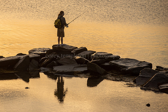 Fishing on the East End Beach in the Morning 2