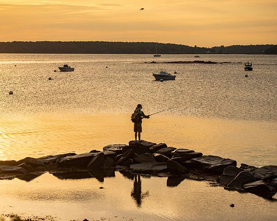 Fishing on the East End Beach in the Morning