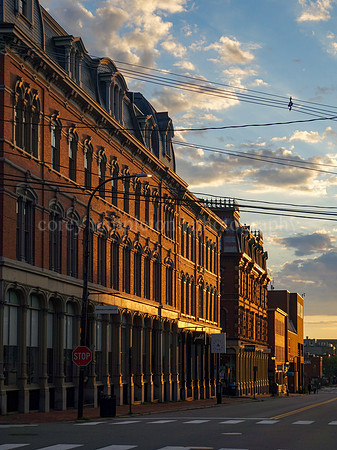 Morning Light on Block of Brick Buildings on Middle Street