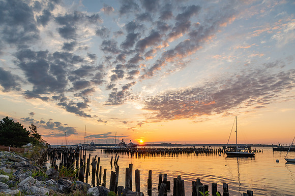 Sunrise over the Fore Points Marina on the Eastern Waterfront