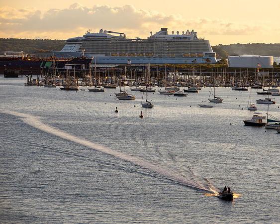 Cruise Ship Entering the Harbor from the Casco Bay Bridge
