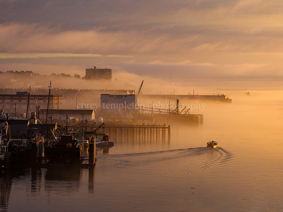 Morning Fog Along the Waterfront, From the Casco Bay Bridge