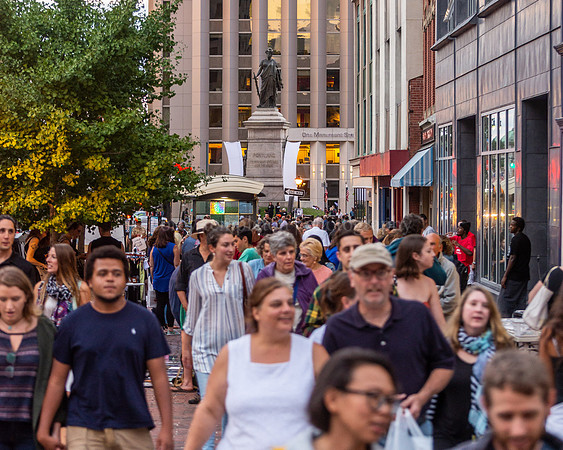 First Friday Crowds in Monument Square