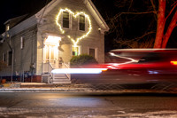 Brentwood Street Deering Center Heart House Lights at Night