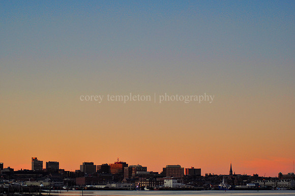 Winter Skyline at Sunset
