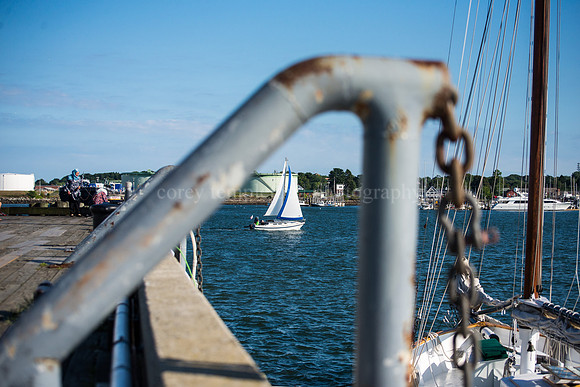 Sailboat Passing by State Pier