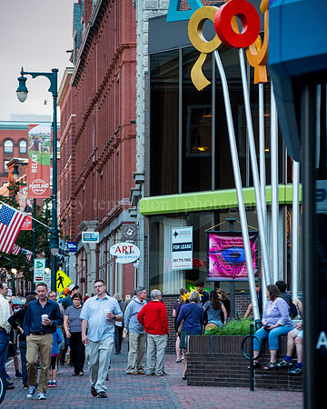 Busy Art Walk Sidewalk on Congress Street