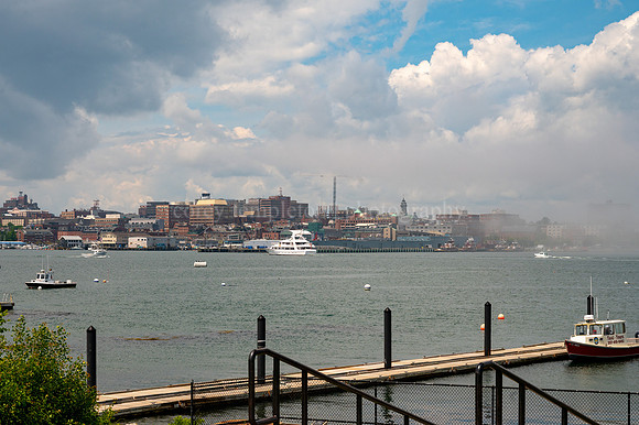 Fog Over Portland Skyline from Bug Light