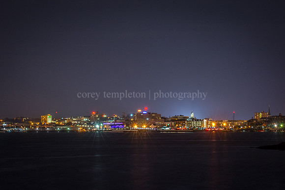 Night Skyline from the Sea